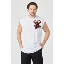 Urban Trend Store Urbantrendstore Baskılı Unisex Pamuklu Antrenman Sporcu Atleti Oversize Tişört Fitness Gym
