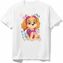Urban Trend Store Urbantrendstore Paw Patrol Skye Unisex Kız Çocuk Erkek Çocuk Yuvarlak Yaka Tişört