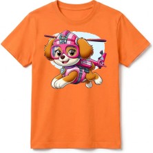 Urban Trend Store Urbantrendstore Paw Patrol Unisex Kız Çocuk Bisiklet Yuvarlak Yaka Basic Kısa Kollu %100 Pamuk Tişört