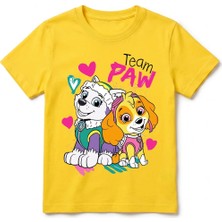 Urban Trend Store Urbantrendstore Paw Patrol Unisex Kız Çocuk Erkek Çocuk Bisiklet Yuvarlak Yaka Basic Kısa Kollu %100 Pamuk Tişört