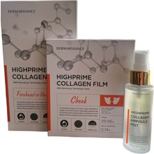 DERMARSSANCE Highprime Ciltte Eriyen Kolajen Film Maske Seti (Yanak, Alın, Boyun) + Collagen Ampoule Mist