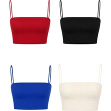 Dı Loria Kadın Ince Askı Mini Crop 4’lü Set