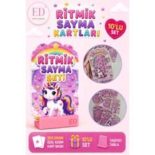 Etiket Dükkanı Ritmik Sayma Kartları Unicorn 10LU Set-Özel Kesim
