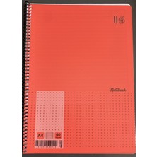 U Deep Udep A4 Noktalı Spiralli Notebook 40 Yaprak Kırmızı Kapak Bullet Journal Defter
