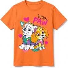 Urban Trend Store Urbantrendstore Paw Patrol Unisex Kız Çocuk Erkek Çocuk Bisiklet Yuvarlak Yaka Basic Kısa Kollu %100 Pamuk Tişört
