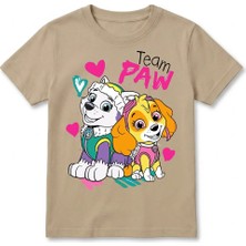 Urban Trend Store Urbantrendstore Paw Patrol Unisex Kız Çocuk Erkek Çocuk Bisiklet Yuvarlak Yaka Basic Kısa Kollu %100 Pamuk Tişört