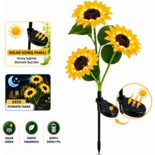 Multizone Güneş Enerjili Solar Bahçe Lambası LED Ayçiçeği Dış Mekan Aydınlatma Bahçe Çiçek Lambası 2'li