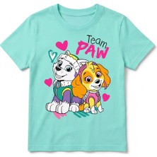 Urban Trend Store Urbantrendstore Paw Patrol Unisex Kız Çocuk Erkek Çocuk Bisiklet Yuvarlak Yaka Basic Kısa Kollu %100 Pamuk Tişört