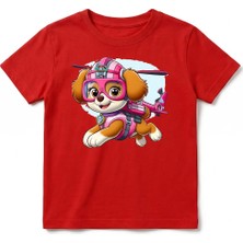 Urban Trend Store Urbantrendstore Paw Patrol Unisex Kız Çocuk Bisiklet Yuvarlak Yaka Basic Kısa Kollu %100 Pamuk Tişört