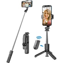 Tastech Bluetooth Özellikli Mobil ve Kameralar Için Uzaktan Kumandalı Selfie Çubuğu Tripodlu Selfie Çubuğu