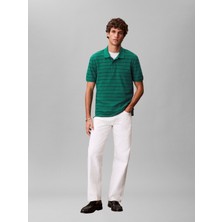 Calvin Klein Ss Strıped Pıque Mon
