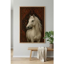 Nt Handmade Çerçeveli Uv Baskı Mdf Ahşap Vintage Desenli At Dekoratif Duvar Tablosu Ahşap Siyah Beyaz Seçenekli