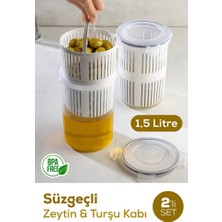 Empressco 2'li 1,5 Litre Süzgeçli Saklama Kabı, Pratik ve Şık Tasarım