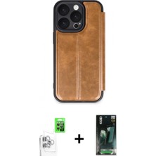 Marsilyan™- iPhone 16 Pro Kılıf Zirve Yansıma Serisi - Siyah 360 Mat Full Body Arka Koruyucu + Raze Metal Kamera Lens - Bz