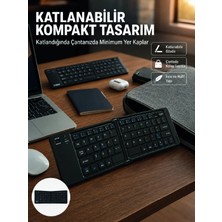 Tios Shop Krm Kablosuz Katlanabilir Bluetooth Klavye Telefon Tablet Bilgisayar Uyumlu Krm
