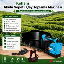 Koham Çift ,30CM Bıçak Boyutu ile KH-TP30 Akülü Sepetli Çay Toplama Makinesi