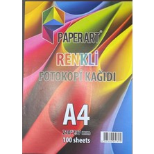 Paperart Renkli Fotokopi Kağıdı A4 210X297MM 100 Yaprak Karışık Renkli Ofis Kağıdı