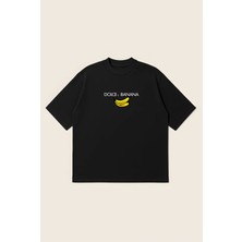  Dolce Banana Baskılı Oversize Boxy Kesim Unisex %100 Pamuklu Baskılı Tshirt | Streetwear