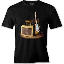  Fender And The Rock 'n Roll Siyah Erkek Tshirt