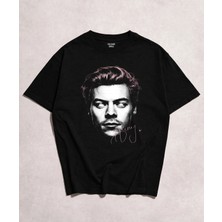  Harry Styles Baskılı Siyah Unisex Tişört