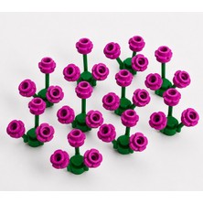 LEGO Orjinal Bitki Ağaç Parçaları: Çiçek: Flowers: 40 Parça Çiçek ve Bitki - 10 Adet Yeşil Bitki ve 30 Adet Macenta Renk Çiçekten Oluşur.