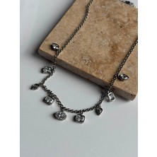 Luckyb Store Silver Renk Taşlı Kolye
