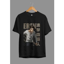  Oversize Attack On Titan Eren Yeaeger Anime Karakter Basklı Tasarım Tişört