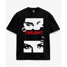  Edward ve Bella Twilight Alacakaranlık Baskılı Siyah Unisex Tişört