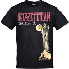  Unisex Siyah LED Zeppelin Hermit Baskılı