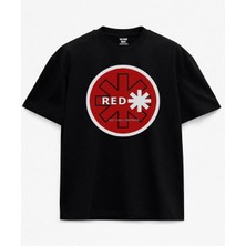  Red Hot Chili Peppers Ikonik Logo Baskılı Siyah Unisex Tişört