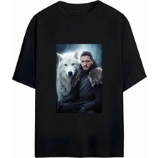  Game Of Thrones Baskılı Unisex Oversize T-Shirt