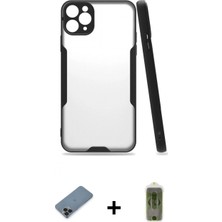 Marsilyan™- iPhone 11 Pro Max Kılıf Atlas Asil Serisi - Siyah Joko Magic 5d Hayalet Cam + Metal Kamera Lens Koruma Cam - Sh