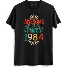  Vintage 1984 Awesome Siyah Tshirt