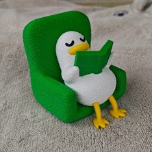 Abundix 3d Studio Kitap Okuyan Ördek Figürlü Dekor