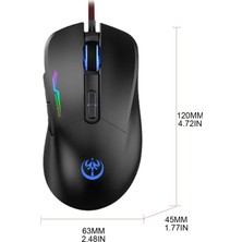 Tastech G90 Gaming Mouse Profesyonel Rgb LED Işıklı Kablolu Oyuncu Mouse 800-3200 Ayarlanabilir Dpi 7 Tuşlu USB Girişli Gaming Mouse