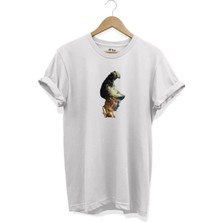  Beyaz Unisex Athena Baskılı Kısa Kollu T-Shirt