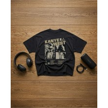  Kanye West Baskılı Unisex %100 Pamuklu Oversize T-Shirt