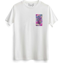  Ananas Resimli Dijital Baskılı  Beyaz Tshirt