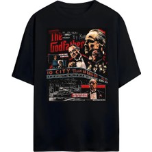  The Godfather Baskılı Unisex %100 Pamuklu Oversize T-Shirt