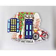 Mundy Akyaka Polyester Kabartmalı Magnet 7 x 5,5 cm Dekoratif Hediyelik Buzdolabı Süsü (KOD:1503)