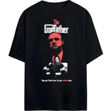 The Godfather Baskılı Unisex %100 Pamuklu Oversize T-Shirt