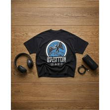  LED Zeppelin Baskılı Unisex %100 Pamuklu Oversize T-Shirt