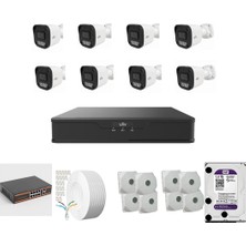 Unv 2 Mp Ip Kamera 8 Kameralı Full Hd Set Sesli