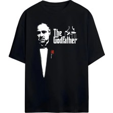  The Godfather Baskılı Unisex %100 Pamuklu Oversize T-Shirt