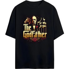  The Godfather Baskılı Unisex %100 Pamuklu Oversize T-Shirt