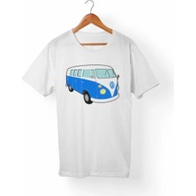  Unisex Beyaz Vw Bus-Hippie T-Shirt