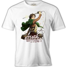  Levi Ackerman - Attack On Titan Beyaz Erkek Tshirt