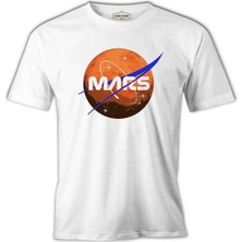  Nasa Mars Logo Beyaz Erkek Tshirt