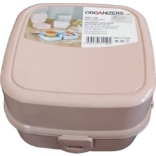 Organizers ORG-149 Kiddy Lunch Box Pembe Çocuk Beslenme Kutusu 145X145MM Kilitli Kapaklı