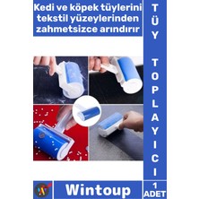 Wintoup #tüytoplayıcı Yıkanabilir Pratik Yapışkanlı Kedi Köpek Kıl Temizleme Koltuk Tüy Toz Toplama Rulosu